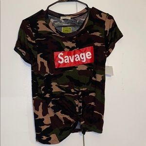 Cute Savage T-shirt Never Worn! 🖤💚